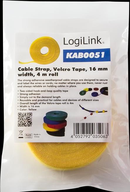 Actual product image LogiLink Velcro tape roll, 16mmx4m (16 mm)