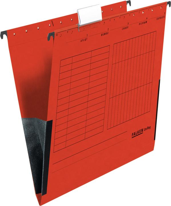 Image du produit Falken Pochette suspendue UniReg DIN A4 230g/m² carton manila recyclé rouge 5 pcs/paquet (A4, 5 x)