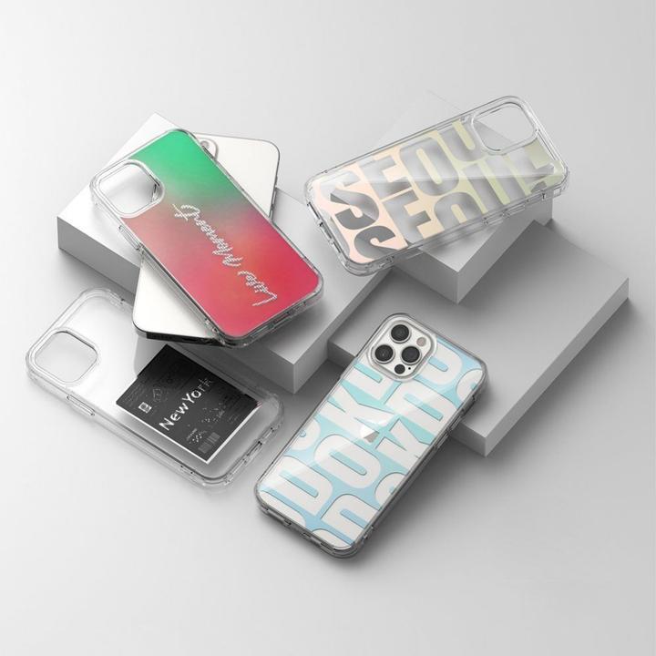 Produktbild Ringke Fusion Design PC Case with TPU Bumper for iPhone 12 Pro Max pink-green (GNAP0028) (Apple iPhone 12 Pro Max)