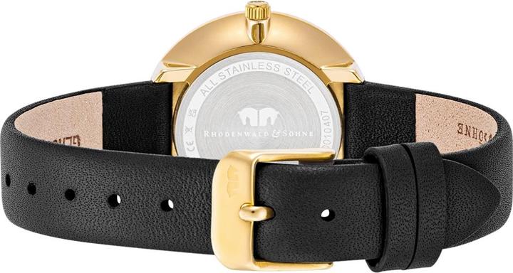 Immagine prodotto Orologio da donna al quarzo con perle in vera pelle nera - 33876 (Orologio da polso analogico, 32 mm)