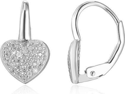 Beneto Heart shaped silver earrings AGUC366 (L)