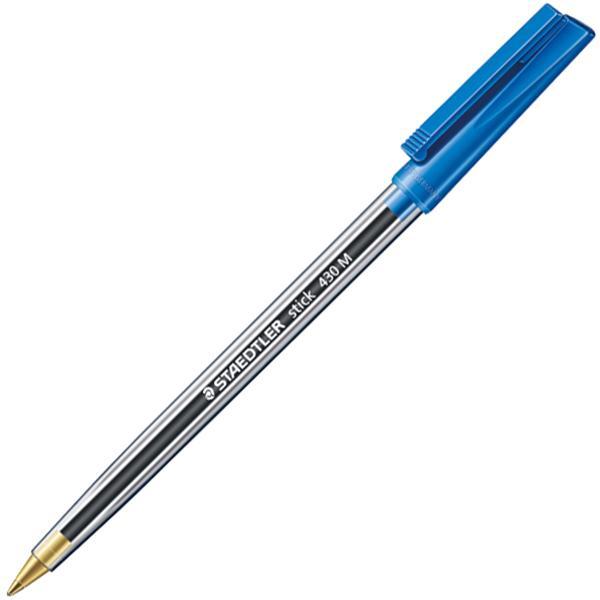Produktbild Staedtler ® Einwegkugelschreiber stick 430 0,35mm blau Kappenmodell dokumentenecht (Durchsichtig, 1 x)