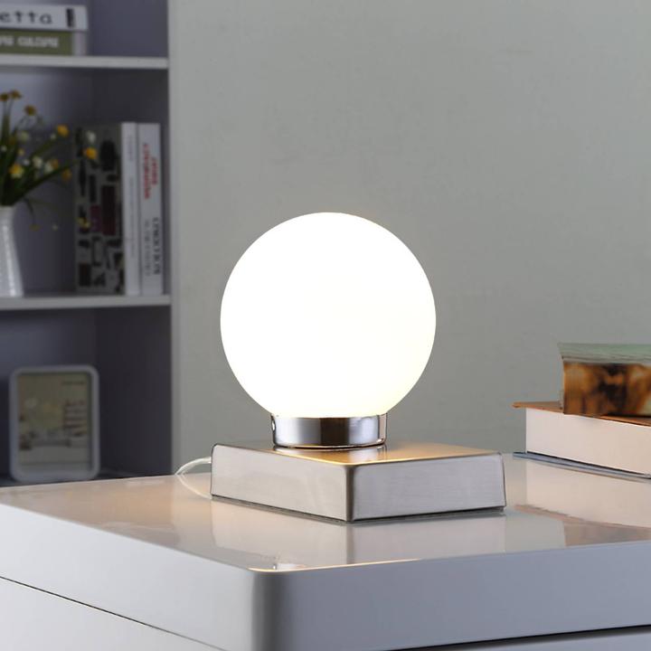 Produktbild Lindby Naomi Tischleuchte Opal/Chrome (E14)