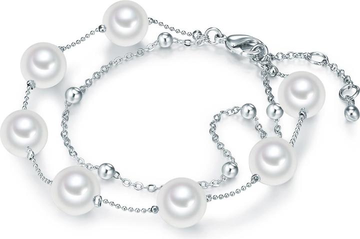 Produktbild Lulu & Jane Damen Messing Muschelkernperle silber - 29705 (18 cm, Messing)