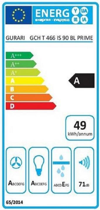 Energie-Label Gurari GCH T 466 IS 90 BL PRIME (Wandhaube)