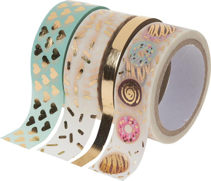 Actual product image Folia Decorative adhesive tape Washi-Tape Hotfoil Gold II, set of 4