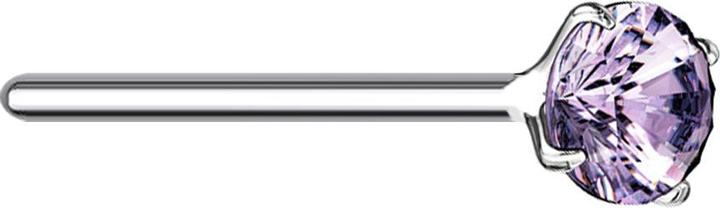 Star Piercing Nasenstecker biegen silber runder Kristall tanzanite gefasst (ohne Messing, 925 Sterlingsilber)