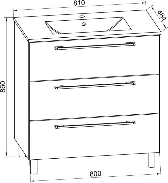 Image du produit VCM 2 pièces lavabo Badinos tiroir