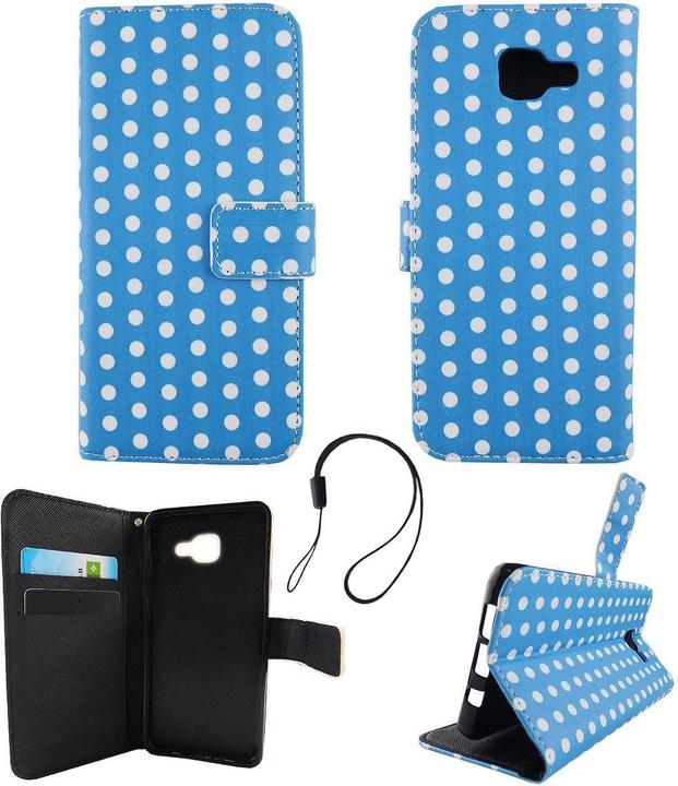Produktbild König Design Schutz Hülle für Samsung Galaxy A5 2016 Polka Dot Blau Tasche Cover Book Style (Samsung Galaxy A5 (2016))