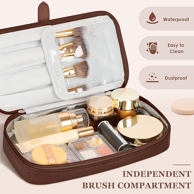 Actual product image Only-Bags.Store Nylon travel make-up bag with large opening, waterproof and dustproof cosmetics case with separate