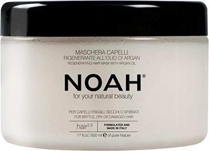 Noah 2.3 Regenerating Mask with Argan Oil for Dry and Damaged Hair 500ml - Made in Italy - Cruelty Free (500 ml)