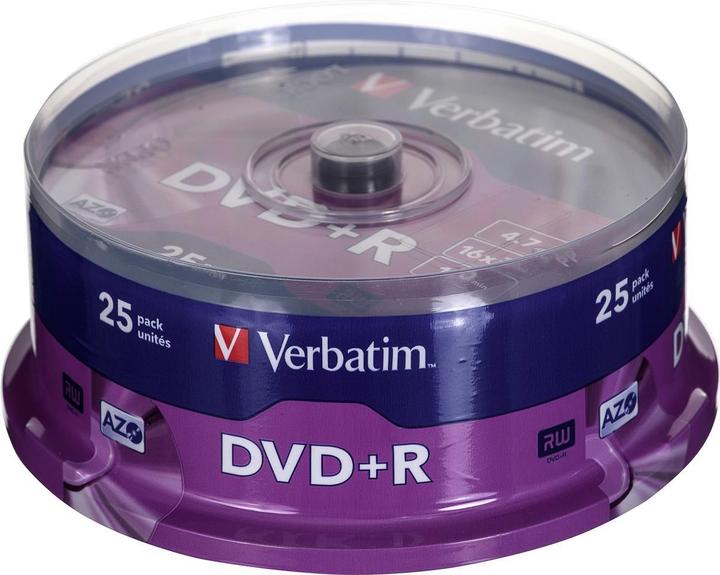 Image du produit Verbatim DVD+R, 4.7GB, 16x Spindel (25 x)