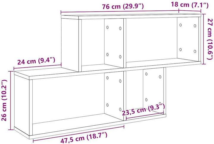 Produktbild VidaXL Wandregal (100 x 18 x 53 cm)