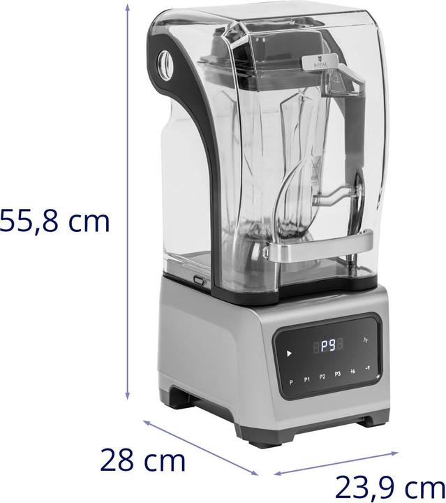 Produktbild Royal Catering Standmixer mit Lärmschutzhaube 1680 W 2,5-l-Behälter Blender digitales Display (1680 W)