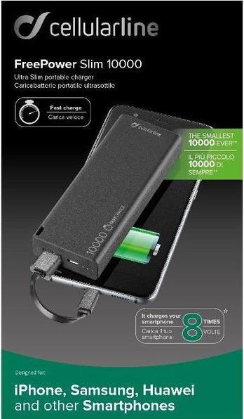 Immagine prodotto Cellularline Freepower Slim (10000 mAh, 10 W, 37 Wh)