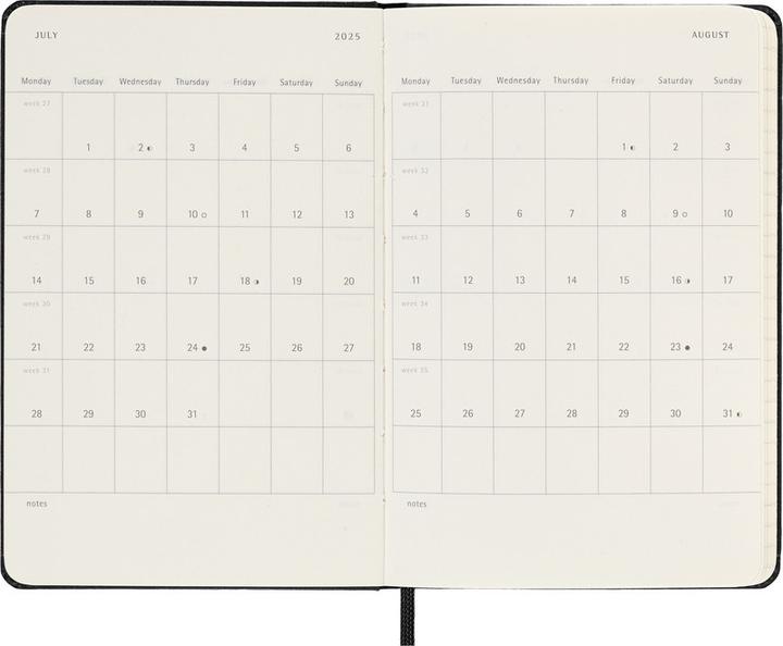 Actual product image Moleskine Agenda tascabile Hard Cover Weekly (Pocket, A6, English)