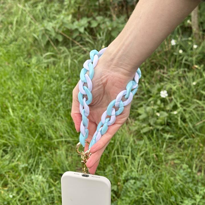 Produktbild PhoneLook Universalarmband Befestigung für Schale/Gabel Telefon bunte Kette weiss