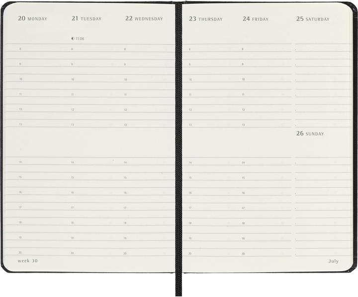 Produktbild Moleskine Taschenagenda Hard Cover Weekly (9 x 14 cm, Englisch)