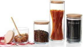Produktbild Ritzenhoff & Breker Vorratsglas "FAIA", rund, 1,0 l aus Glas, zylindrisch, Buchenholzdeckel mit Silikon (1 l)