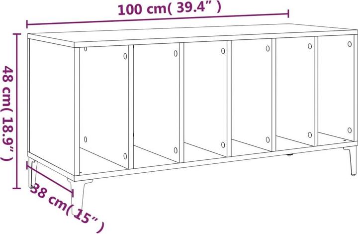 Actual product image VidaXL Plattenschrank Räuchereiche 100x38x48 cm Holzwerkstoff