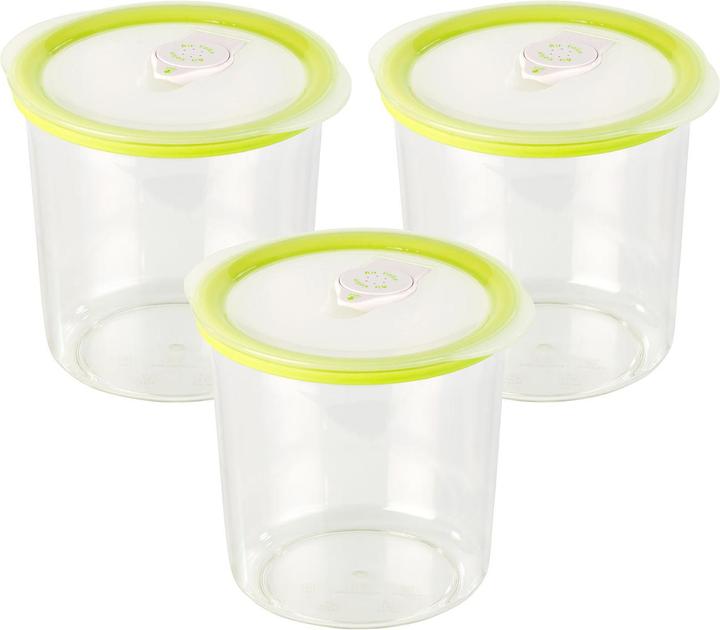 Produktbild Rosenstein & Söhne Runde Vakuumierdose mit 1 Liter Volumen, 14,2 x 12,3 cm, 3er-Set (1 l)
