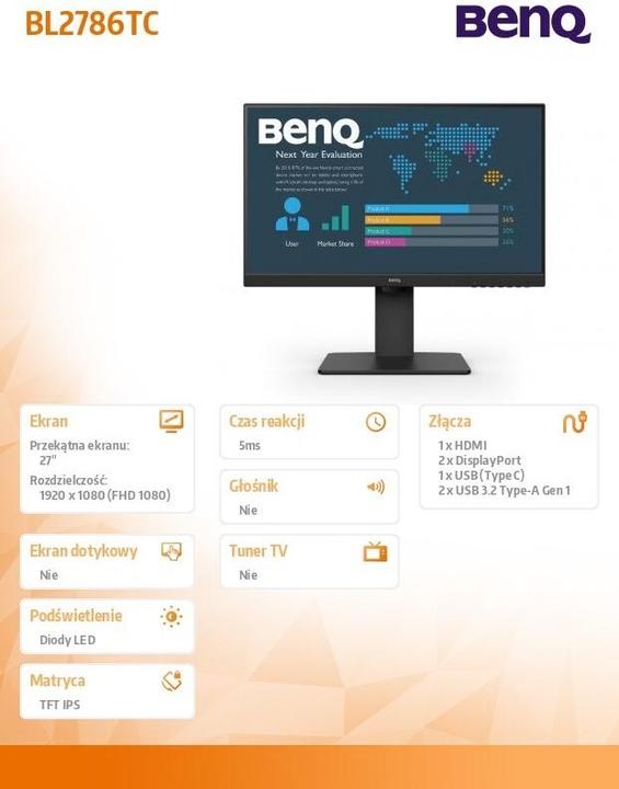 Produktbild BenQ BL2786TC IPS USB-C HUB (1920 x 1080 Pixel, 27")
