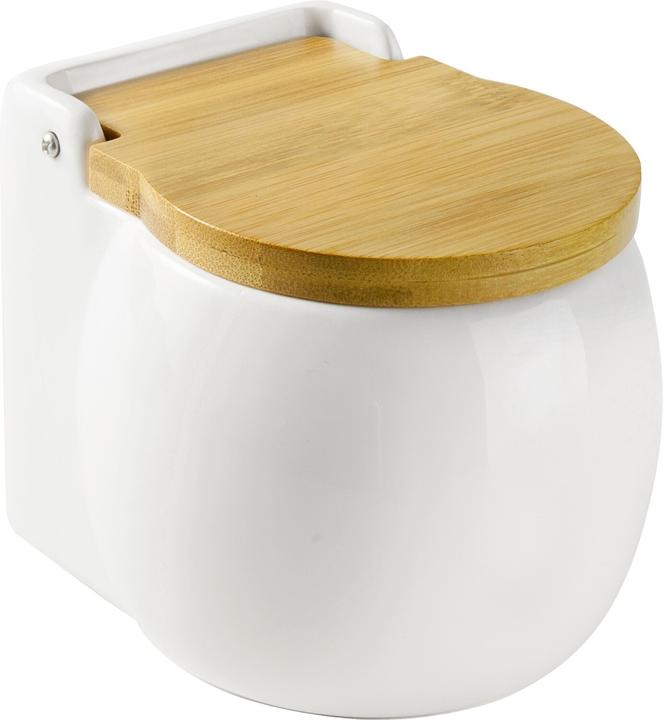 Produktbild Ibili Salzbehälter Holz Deckel rund 10 x 12 x 11 cm Klassischer Behälter für Tisch und Küche (Diverse Gewürze)