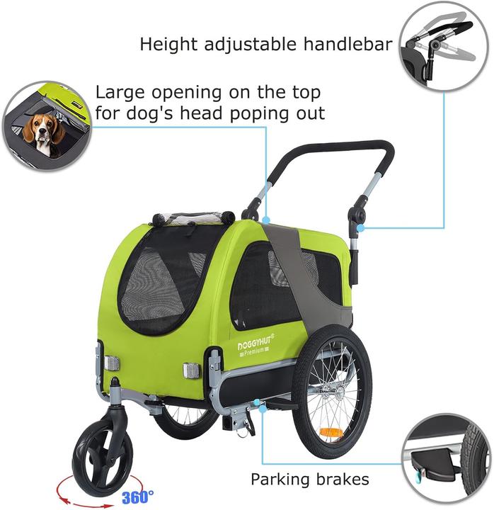 Actual product image Tiggo Premium Hundeanhänger 2-in-1 Buggy & Jogger (bis 23kg)