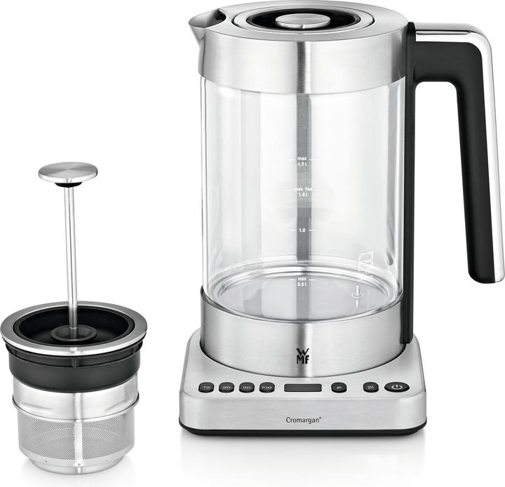 Produktbild WMF Glas Wasserkocher mit Temperaturwahl 1,7l Teesieb Warmhaltefunktion Lono 3000W (1.70 l)