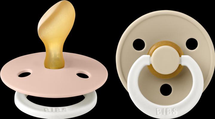 Actual product image Bibs Nuggi Colour 2 PACK Latex Anatomical 0-6m Blush GLOW Vanilla GLOW (2 x, up to 6 M.)