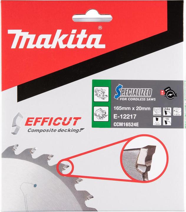 Image du produit Makita Lame de scie 165x1,5x20, 24Z EFFICUT