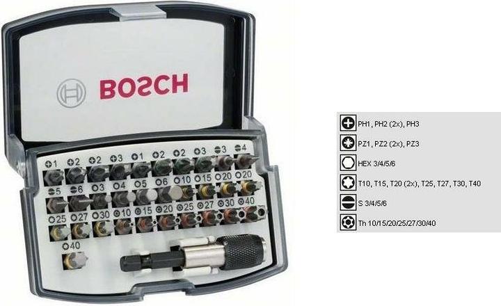 Image du produit Bosch Professional Zubehör Jeu de bits avec porte-embouts (Hexagone (hexagonal) M3, Hexagone (hexagonal) M5, Croix Phillips PH M2, Hexagone (hexagonal) M4, Six pans creux TX avec trou M10, Croix Phillips PH M1, Croix Pozidriv PZ M3, Six pans creux TX avec trou M30, Croix Phillips PH M3, Croix Pozidriv PZ M2, Six pans creux TX avec trou M20)