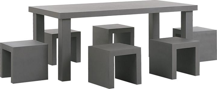Produktbild Beliani Gartenmöbel Set Beton grau 6-Sitzer TARANTO (180 cm)