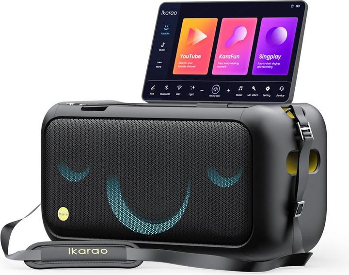 Actual product image Ikarao Karaoke box Break X1 13" screen 2 microphones, 800W