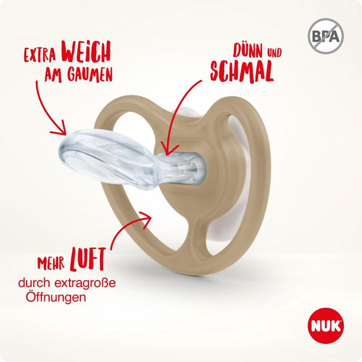 Produktbild NUK Schnuller Schnuller 2er Pack Space - Silikon 6-18 M - Löwe / (2 x, 6 - 18 Monate)