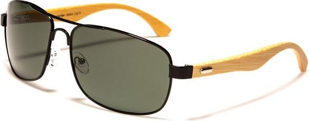Superior Rechteckige Sonnenbrille mit Bambus
