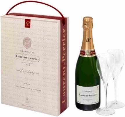 Laurent-Perrier La Cuvée in Geschenkbox mit 2 Gläsern (1 x 75 cl)