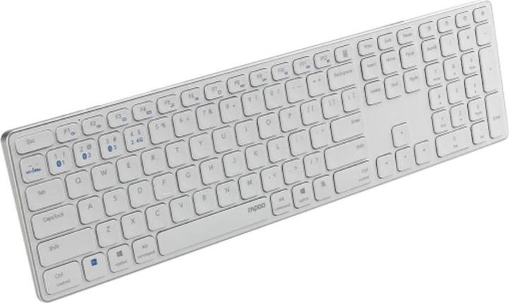 Produktbild Rapoo Kabellose Multimodus Tastatur E9800M, DE-Layout, Weiss (DE, Kabellos)
