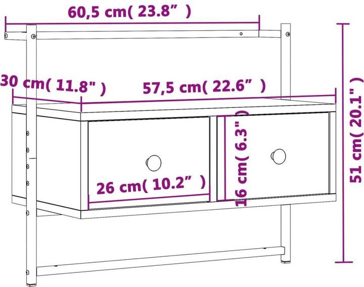 Produktbild VidaXL Raymund (60.5 x 30 x 51 cm)