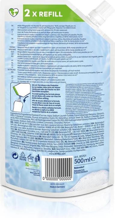 Productafbeelding NIVEA Crème Zacht (Vloeibare zeep, 500 ml)
