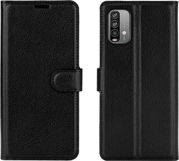 Actual product image MU Classic Litchi Leather Bookcover Series (Realme 9 4G, Xiaomi Redmi 9T)
