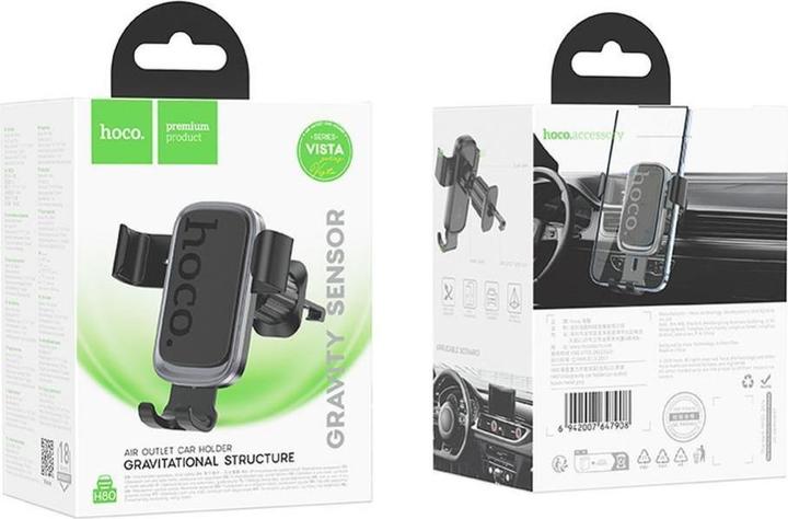 Immagine prodotto Hoco Auto holder gravity car holder for air vent H80 black metal gray