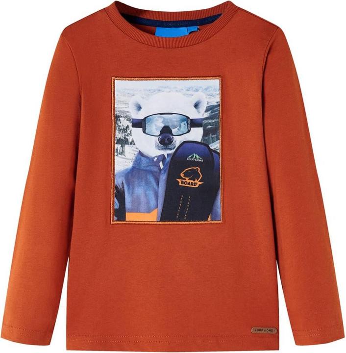 VidaXL Kinder-Langarmshirt Rostbraun 140,Material: 100 (140)