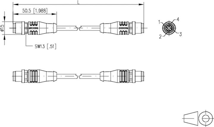 Produktbild Metz Connect M12 (F/FTP, CAT5e, 1 m)