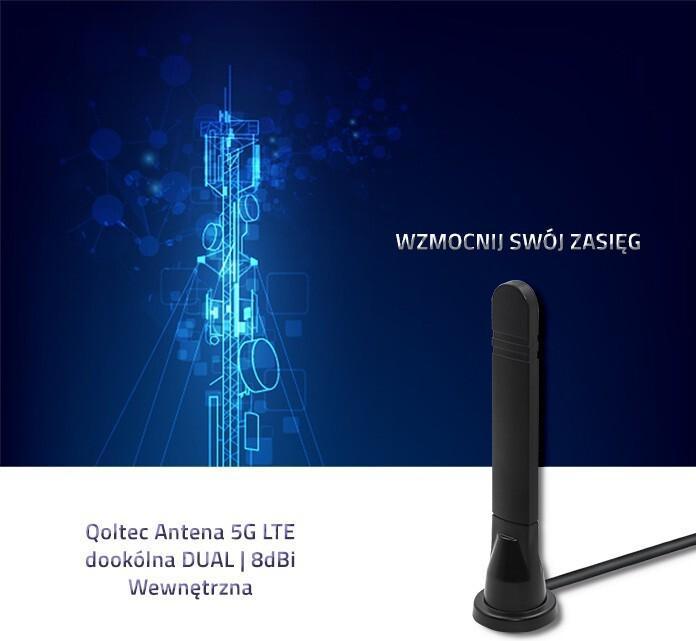 Produktbild Qoltec Antena Antena 5G LTE dookólna DUAL | 8 dBi | wewnętrzna (5G)