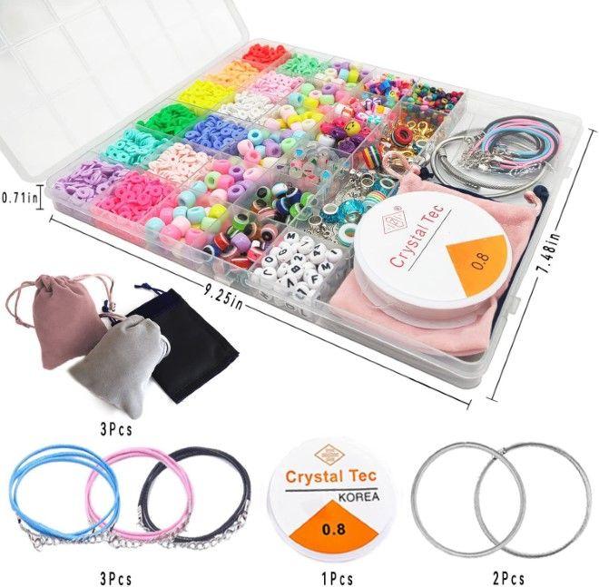 Immagine prodotto MU Classic Gioielli con perline per bambini fai da te per bracciale e collana
