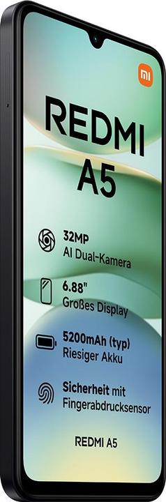 Actual product image Xiaomi Redmi A5 4G (64 GB, Midnight Black, 6.88", Dual SIM, 32 Mpx, 4G)