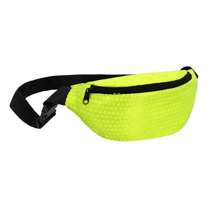 Boland Bauchtasche Gürteltasche in Neon Gelb mit Pailletten