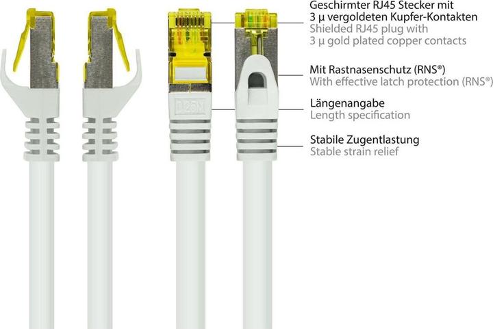 Produktbild Varia SO-36356 - Patchkabel Cat.7, S/FTP, 80m, weiss (S/FTP, CAT7, 80 m)