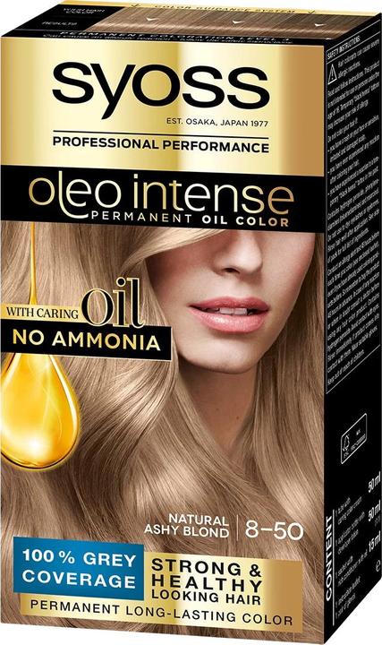 Actual product image Syoss OLIO INTENSE ink sin amoniaco #8.50-rubio ceniza 5 pz (8-50)